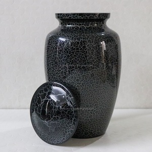 Urnes de haute qualité urnes de crémation en aluminium pour les cendres humaines conception fissurée prix bon marché de l'Inde urnes funéraires fournitures de l'Inde - Product Image 2