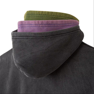 Nouveauté Qualité supérieure Lavage à l'acide personnalisé Sweats à capuche zippés triple couche Coton uni 450 GSM Color Block Winter Wear Sale - Product Image 3