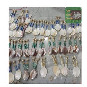 Poignée Seashell Spoon Cuillère en nacre artisanale unique pour le café et le dessert à la maison - Product Image 3