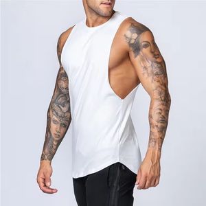 Camiseta sin mangas de algodón con logotipo personalizado de talla grande al por mayor para hombre, camisetas tejidas para entrenamiento en el gimnasio, camisetas con estampado de músculos atléticos de técnica lavada - Product Image 2