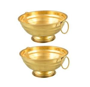 Handcrafted brass serving <b>bowl</b> with polished shine great for display in living room shelves sideboards or buffet tables - Product Image 5