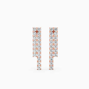 JEWELLERY PLANET Boucles d'oreilles créoles de luxe en or 10K, diamant taille coussin, sertissage clos vintage, design couronne bohème, unisexe, mariage - Product Image 6