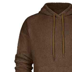 Mens Regular Fit <b>Lined</b> Fleece Front Solid Hoodies Heavyweight Custom Drop Shoulder No <b>String</b> Windproof Breathable Winter Hoodie - Product Image 3