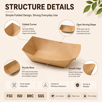 Barquette jetable en papier kraft à bords pliés pour service de hot-dogs – Commande en gros disponible