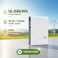 Système de stockage d'énergie solaire extérieur JOYVOIT JVBV16KWH-IP65 16kWh avec batterie LiFePO4 51.2V 314Ah, protection IP65 et communication CAN
