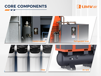 Compresseur d'air à vis refroidi par air haute performance 22 kW 16 bars avec moteur pour projets industriels, miniers et de construction