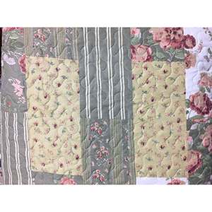Modern 3-Piece Reversible <b>Quilt</b> Set Green Cotton Blend Floral Pattern for Bedroom Hotel Wedding Summer <b>Winter</b> Use Filled Silk - Product Image 2