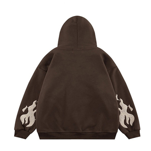 Sweat-shirts à capuche zippés pour hommes de haute qualité, polyester/coton, coupe ample, broderie personnalisée, vente en gros - Product Image 2