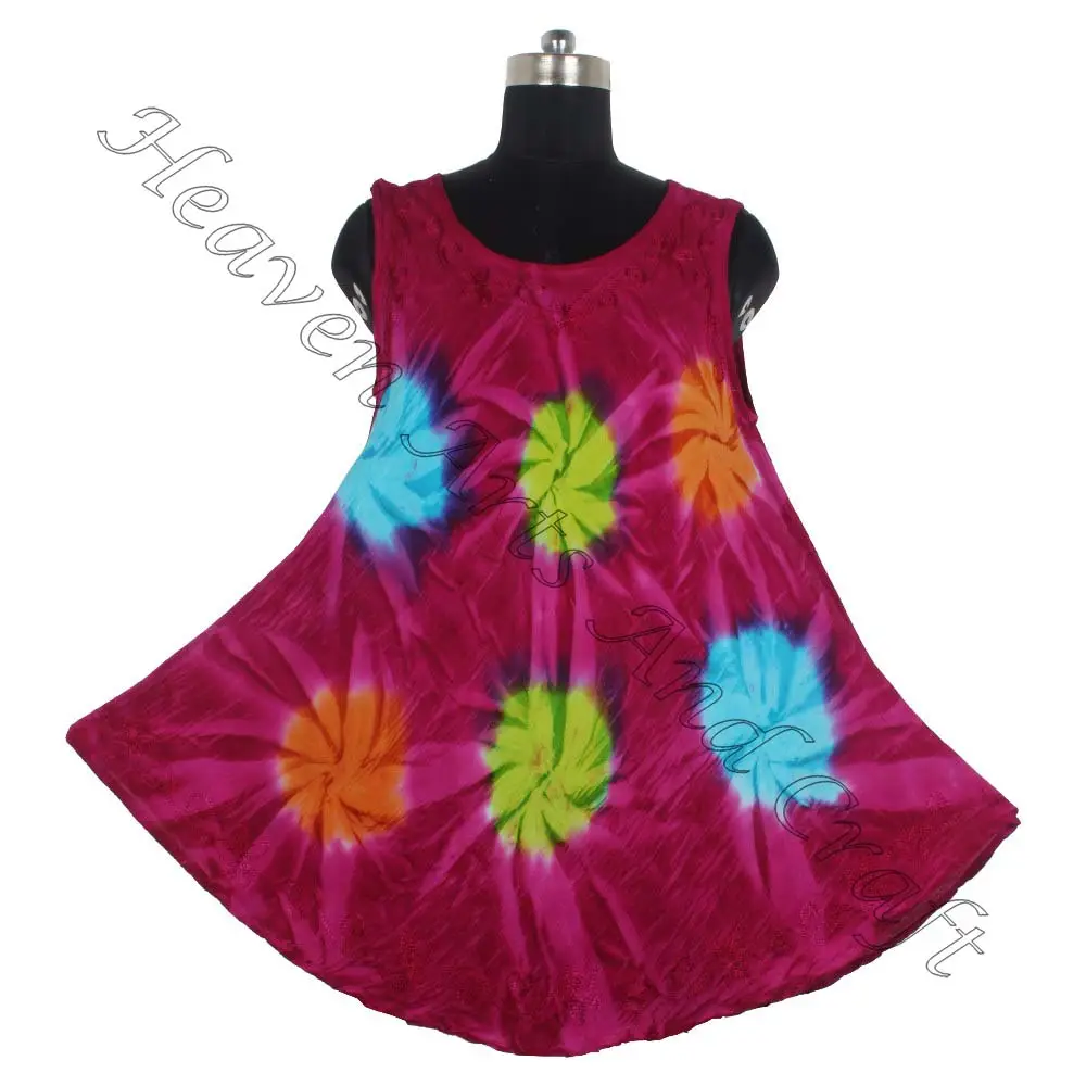 2023 New Fashion Summer Long Tie Dye Maxi Dress donna Lady elegante Dress 100% Rayon scollo tondo senza maniche Maxi Dress