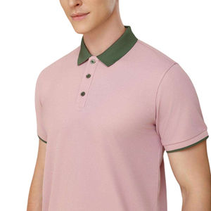 เสื้อเชิ้ตแขนสั้นผู้ชายคุณภาพสูง ผ้าถัก ระบายอากาศได้ดี ปักลาย โพลีเอสเตอร์/คอตตอน พิมพ์ลาย เหมาะสำหรับใส่ทำงาน - Product Image 4