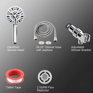 Pomme de <span class=keywords><strong>douche</strong></span> à main en acier inoxydable à haute pression avec 10 fonctions, pulvérisateur, augmentation de la pression de l'eau - Product Image 6