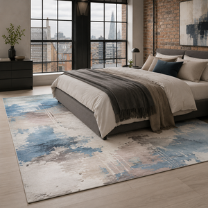 Alfombra Lavable Moderna RW7011 Meridian Silver de Rug Weavers, Venta al por Mayor, Chenilla Lavable, 10 Tamaños - Product Image 2