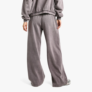 High Quality 100% Cotton Women's baggy Sweatpants Casual Regular Fleece Trendy <b>Elastic</b> <b>Waist</b> Breathable hip hop ladies <b>trouser</b> - Product Image 3