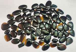 Piedra preciosa de ónix negro de alta calidad, piedra suelta Natural en forma de mezcla, cabujón, joyería increíble con piedra de ónix negro - Product Image 5