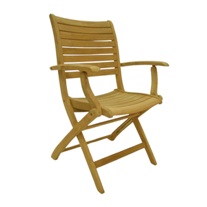 Chaise d'extérieur en acier robuste avec finition enduite de poudre et coussins résistants aux intempéries Bois de teck Suar Acajou 1812574 - Product Image 1