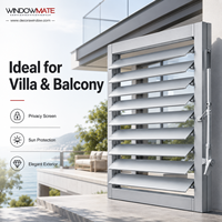Volets en aluminium pour façade de bâtiment avec traitement de surface par poudrage, design moderne, respectueux de l'environnement, métal extérieur