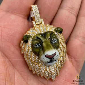 Nuevo colgante de Hip Hop De León para hombre de Plata de Ley 925 completamente helado personalizado con diamantes VVS cultivados en laboratorio brillante para fiestas - Product Image 2