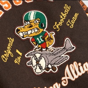 Nuevo diseño Letterman University Chaquetas para hombres Precio barato 100% Poliéster Fleece Tallas grandes Chaqueta de béisbol Abrigo para el invierno - Product Image 4