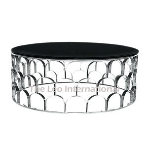 Mesa de Centro de Diseño Moderno a Precio de Fábrica, Estilo Moderno, Metal, Acero Inoxidable, Vidrio, Acabado Dorado, Muebles para el Hogar - Product Image 2