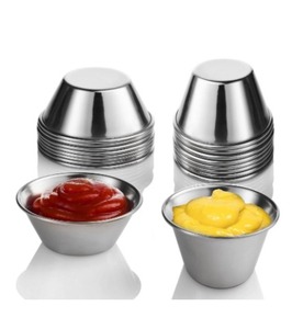 ถ้วยน้ำจิ้มสแตนเลส ลดราคาสุดคุ้ม ถ้วยน้ำจิ้มโลหะ ถ้วยเหล็ก ถ้วยซอสโลหะ - Product Image 1