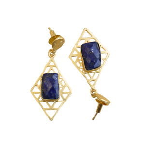 Pendientes Colgantes de Latón de Moda, Exportación, Cristal Curativo Genuino, Acabado de Latón Satinado, Diseño Boho Chic, Alta Calidad - Product Image 2