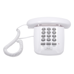 Téléphone fixe blanc SOLE avec design filaire et clavier pour la maison et le bureau - Product Image 2