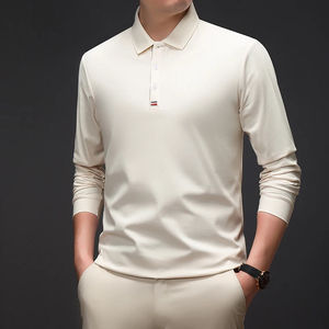 Chemise polo à manches longues décontractée pour homme populaire, style automne 2026, tendance et polyvalente - Product Image 1