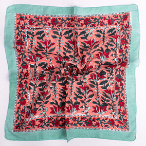 Multi-Purpose Floral Cotton Printed Square <b>Bandana</b> <b>Scarf</b> Unisex <b>Head</b> Wrap Neckerchief Face Protection Outdoor Sports Breathable - Product Image 4