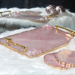 Plateau de service en résine fait main de haute qualité, modèle SH-RT-63, finition polie, pour la décoration de la maison et des mariages, design personnalisable - Product Image 1