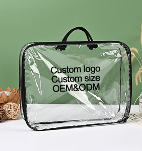 Reusable Transparent PVC 4 Side Gussets Storage Duvet Bed Set and Pillow Bag With Patch Handle For Household Use PVC Bag - Product Image 5