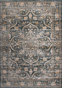 Tapis Loraven moderne tissé à la machine, motif géométrique vintage, surface au toucher coton, mélange polyester-PP à poils ras - Product Image 5