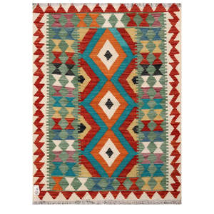 Alfombra Imaco Maimana, Alfombra Kilim Afgana, 119 x 88 cm, Tapiz para Colgar en la Pared - Product Image 1