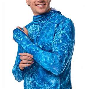 OEM UPF50 Camisa de pesca Protección solar UV Nuevo diseño Logo Ropa de pesca Correr Humedad Absorbe Camisas de pesca con capucha - Product Image 4