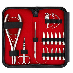Kit d'outils professionnels TEEJAY pour extensions de cheveux à usage commercial – Pinces, ciseaux, clips, outil à boucle, aiguilles d'installation en acier inoxydable - Product Image 2
