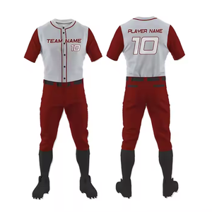 New Wholesale Custom Logo Sports Baseball Uniform Sublimation Quick Dry Breathable Men's Embroidered Baseball <b>Jersey</b> - Product Image 2