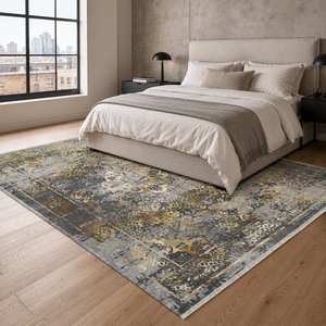 <b>Rug</b> Weavers RW7028 Kashan Slate <b>Traditional</b> Washable <b>Rug</b> Dropshipping Wholesale Washable Chenille 10 Sizes - Product Image 4