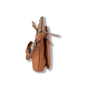 Made in Italy unisex túi cổ điển Calfskin nội bộ khoang với zip bên ngoài ngăn với Zip Dây đeo Vai Túi Xách