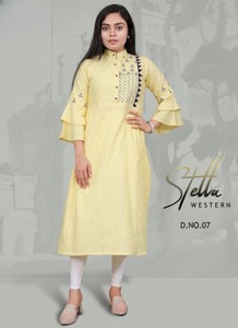 Vestido clásico elegante de algodón crepé hasta el suelo con cuello redondo para mujer 100% algodón lavable corto bordado hasta la rodilla - Product Image 4