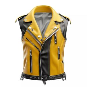 High Quality Factory Made Unique Design <b>Men</b> Leather <b>Vest</b> Plus Size <b>Men</b> Leather <b>Vest</b> for Adult Wear Leather <b>Vest</b> - Product Image 1