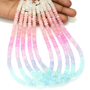 Perles rondes lisses en pierre de lune arc-en-ciel naturelle, 5-8 mm, multicolores, qualité AAA - Product Image 1