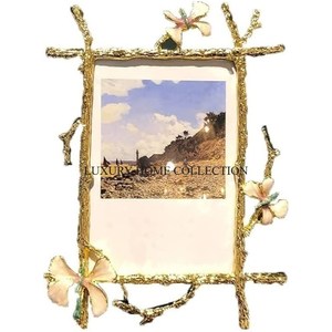Cadre photo en métal de style vintage avec patine vieillie et motifs complexes parfait pour la décoration intérieure rustique ou shabby chic - Product Image 4