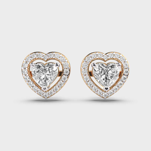 10K Gold Plated Classic Solitaire <b>Stud</b> <b>Earrings</b> Stylish Round Cut Lab Grown Diamond for Women's Daily Wear - Product Image 2