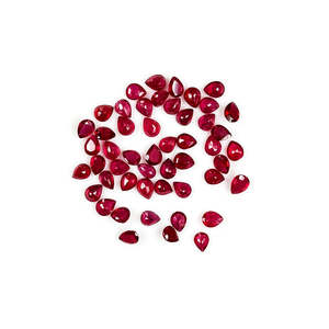 Rubis naturels de Bangkok, pierres précieuses en vrac, poires calibrées 3x4mm 4x5mm, taille diamant, facettées, couleurs rouge et vert, certifiées IGI, traitées thermiquement - Product Image 3