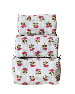 Eco-Friendly Cotton Quilted for <b>Bag</b> with Zipper for Women and <b>Men</b> | Reusable Travel Cosmetic Pouch - Product Image 2