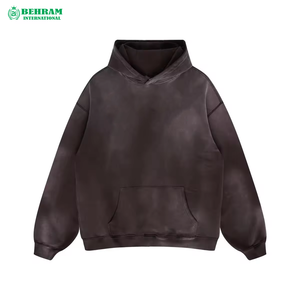 Nouvel Arrivage – Sweat à Capuche Streetwear Homme Oversize en Molleton Épais Délavé à l'Acide/Terry Français 300g Coton Tie-Dye avec Logo Brodé – Hiver - Product Image 5
