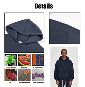 Sweat à capuche unisexe surdimensionné personnalisé, polyester/coton de haute qualité, 450 GSM, streetwear, respirant - Product Image 6