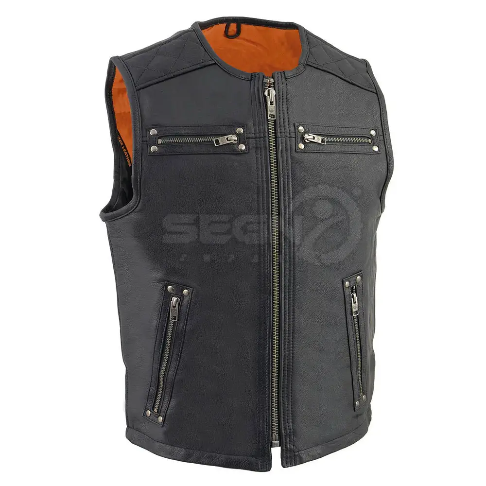 Gilet in pelle stile High Street gilet in 100% traspirante ad asciugatura rapida in pelle solida alla moda prezzo ragionevole