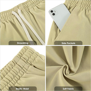 OEM Custom Cotton Summer Sweat Shorts for Men Breathable Workout Cargo Shorts with <b>Drawstring</b> Closure and Private Label Logo - Product Image 3