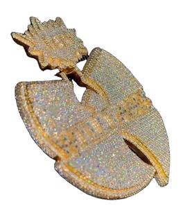 Venta caliente Nuevos diseños Plata de Ley 925 Alta calidad y claridad Forma redonda Iced Out Hip Hop Colgante de proveedores indios - Product Image 1