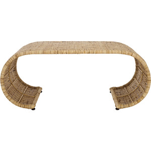 Mesa de Centro de Ratán Hecha a Mano de Estilo Minimalista, Mesa Auxiliar Curva de Mimbre, Muebles Rústicos de Estilo Bohemio para Sala de Estar de Vietnam - Product Image 2